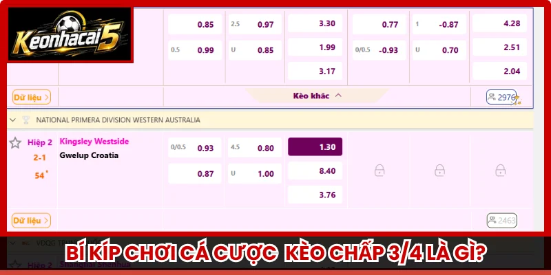 Bí kíp chơi cá cược  kèo chấp 3/4 là gì?
