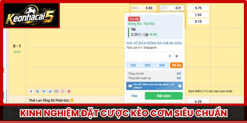 Kinh nghiệm đặt cược kèo cơm siêu chuẩn