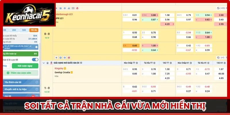 Soi tất cả trận nhà cái vừa mới hiển thị